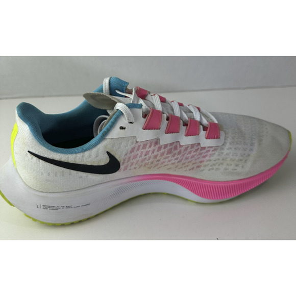 Nike Womens Air Zoom Pegasus 37 White Pink Glow Running Shoes Size 9 Sneakers - Picture 3 of 16